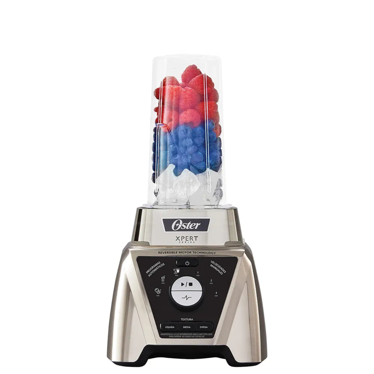 Licuadora Xpert Series™ niquelada con control de textura y un Blend N Go BLST3BCPG