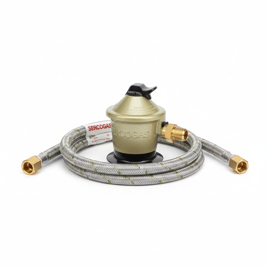 Kit Regulador + Flexible 1Mt Sercogas Certificado (Blister)