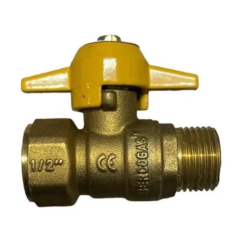 Llave De Paso Gas Bronce Certificada 1/2" Hi-He