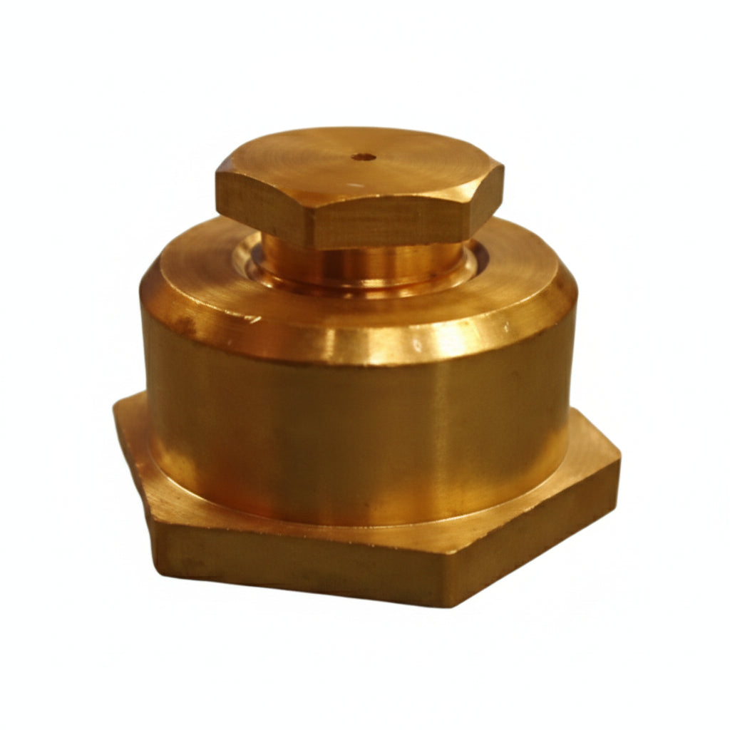 Base Hexagonal Lisa Perforación 1/4" C/ Inyector