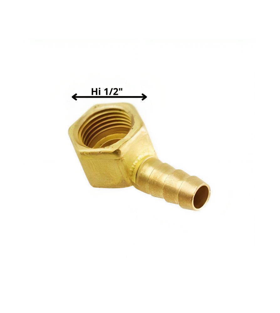 Codo Cachimba Bronce 1/2 Hexagonal (Con Tope)