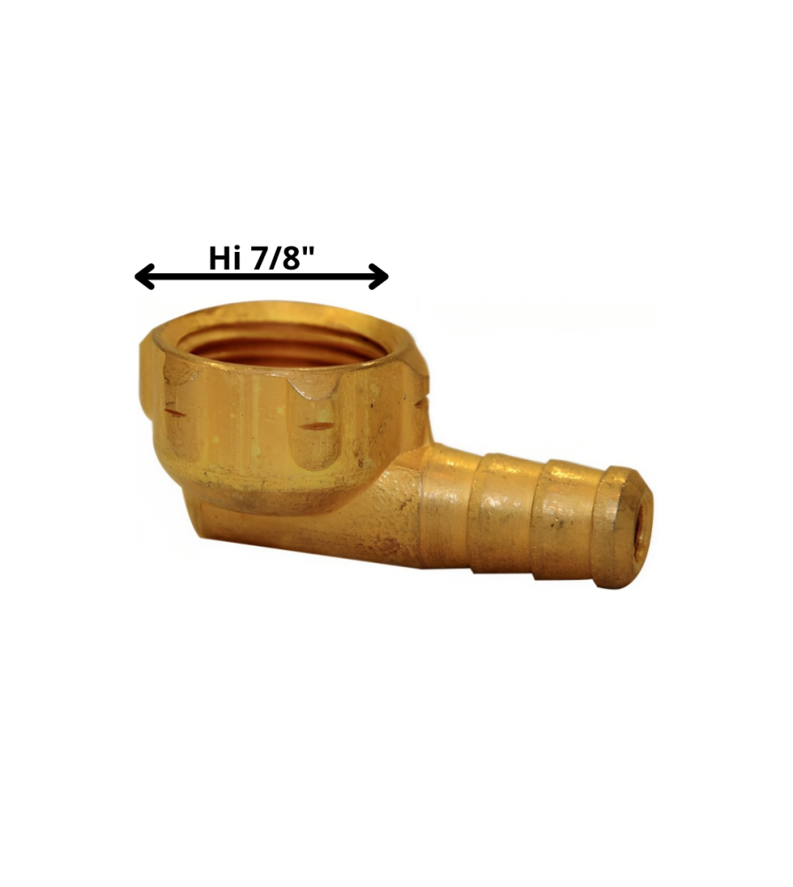 Codo Cachimba Bronce 7/8 Hexagonal (Con Tope)