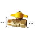 Llave De Paso Gas Bronce 1/2" Hi-He
