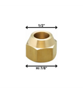 Tuerca Gas 7/8 Cónica Salida 1/2 Bronce